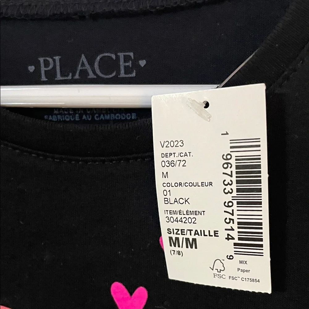 The Children's Place Black with Butterfliy Long Sleeve Tee-Medium